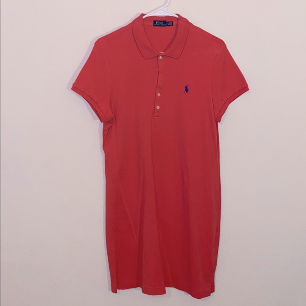 Coral polo dress